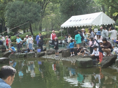 荒川公園でことも釣り教室